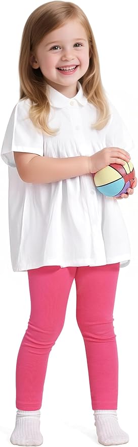 Witwot 5 Pack Toddler Leggings Baby Girl Cotton Pants Toddler Girls Clothes Size 18M-5T