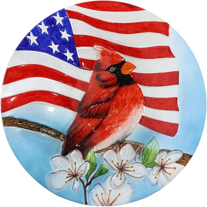 Briarwood Lane American Cardinal Glass Birdbath