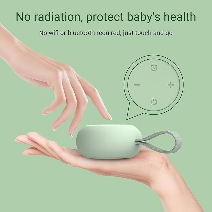 Portable Baby Sound Machine [White Noise for Babies Kids Adults][Sleep Soother][Timer Function][12 Soothing Sounds] 15 Hours Battery Life, Registry Gift,Shower,Clips on Baby Stroller.Mint