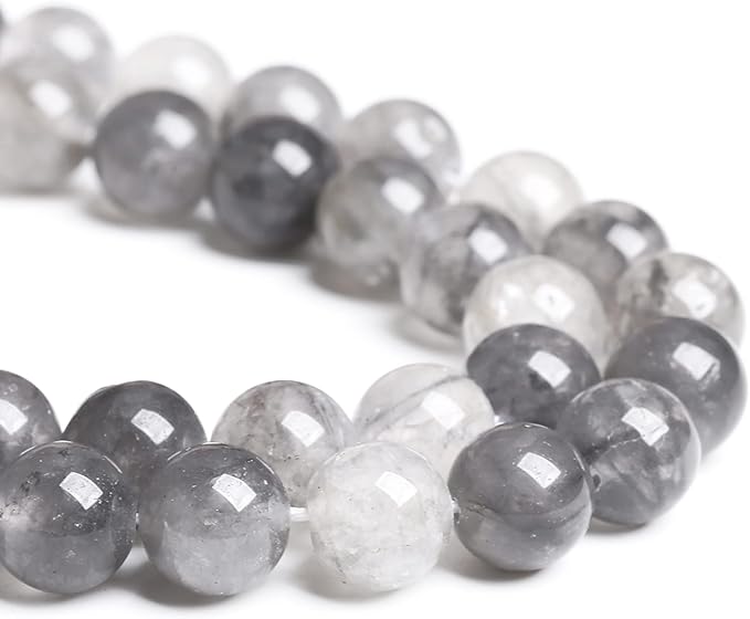 6MM 60PCS Natural Stone Cloudy Quartz Crystal Beads for Jewelry Making DIY Bracelet 1 Strand