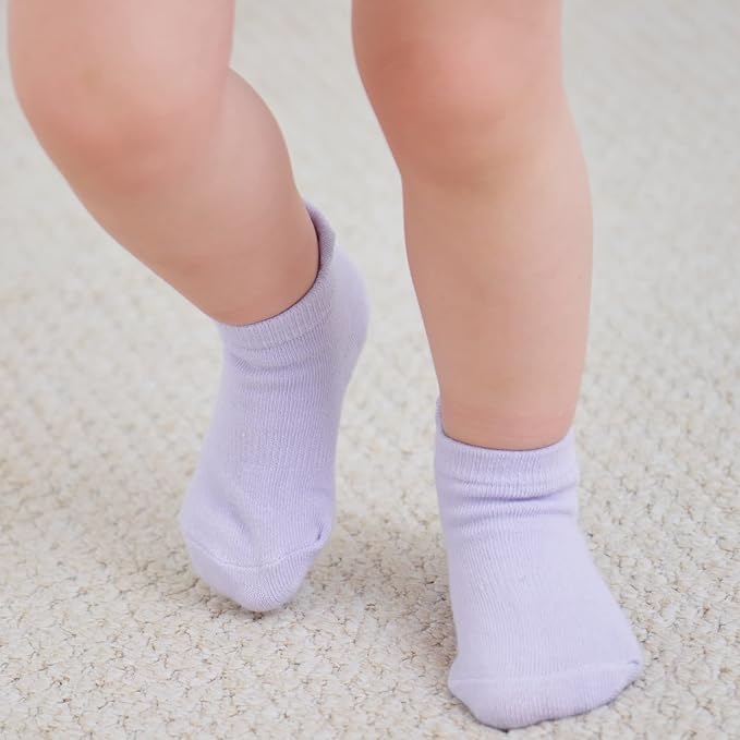 Zaples Baby Non Slip Grip Ankle Socks with Non Skid Soles for Infants Toddlers Kids Boys Girls