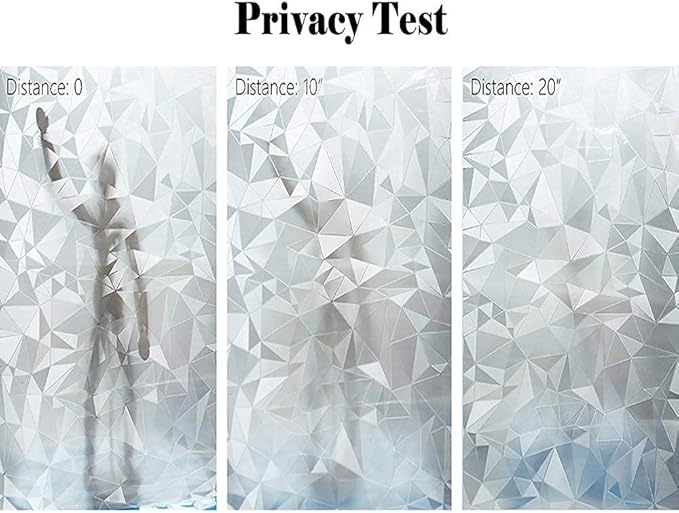 Niviy Decorative Window Privacy Film Non Adhesive Stained Glass Window Film for Bathroom Home Kitchen Office 17.5'' x 78.5''