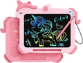 Kikapabi LCD Writing Tablet for Kids, Unicorn Colorful Screen Doodle Board, Electronic Drawing Pad, Educational Toy, Toddlers Travel Toy, Christmas Birthday Gift for 3 4 5 6 7 Year Old Girls Pink