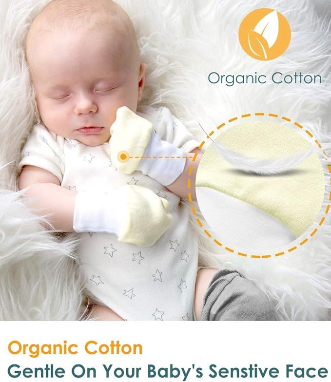 Newborn Baby Mittens Anti Scratch Baby Mittens No Scratch Mittens Baby Gloves for 0-6 Months Boys Girls(6 Pairs)
