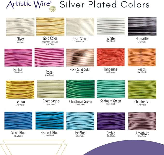 Artistic Wire, 18 Gauge Silver Plated Tarnish Resistant Colored Copper Craft Wire, Hematite, 20 ft