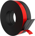 Heavy-Duty 20 ft x 1 in Weather Stripping, Door Draft Stopper Silicone Seal Strip for House and Glass Shower Doors for Collision and Side Gaps of Door and Windows, Black
