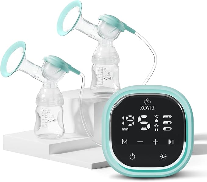 Zomee Z2 Double Electric Breast Pump - Shabbat Mode Edition - Portable, Hands Free Pumping Hospital Grade Wearable Breast Pump Including; Silicone Hands Free Collection Cups 8 OZ