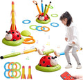 Powza 3 in 1 Musical Jump, Toss Ring Game and Stomping Launch Rocket Launcher for Kids Outdoor Toys with Remote Control, Indoor Outside Toy for Kids Ages 4-8 Toys for Ages 5-7 8-13 Birthday Gifts