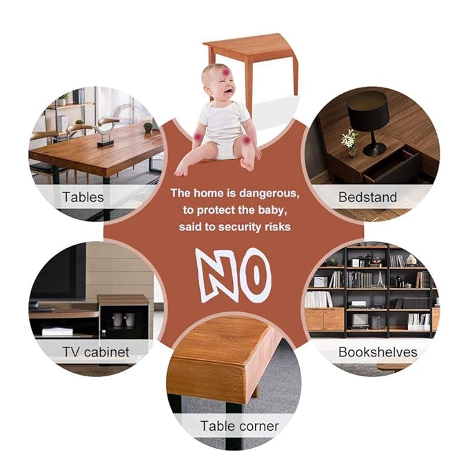 DYKESON Soft Corner Protector, Baby Safety Cushion, Corner Bumpers for Furniture, Corner Proofing for Baby, Corner Cushion, Table Edge Protector, Baby Proofing Edge, Corner Guards, 12 Pack, Beige