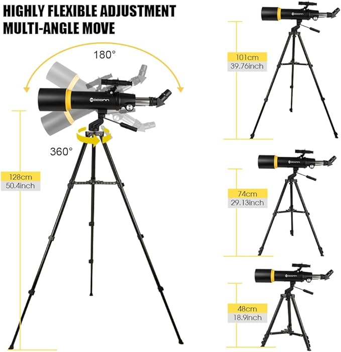 Telescope for Adults, 90mm Aperture 600mm Refractor Telescope for Kids and Beginners, Telescopes for Adults Astronomy with Handbag and Phone Adapter