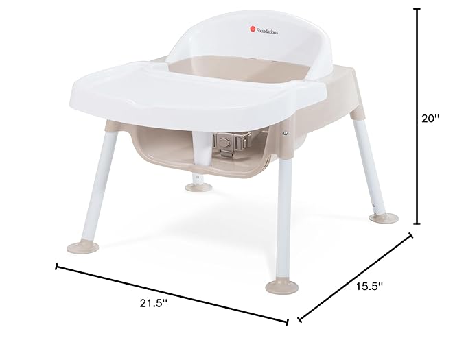 Foundations Secure Sitter Feeding Chairs Multipack, No-Tip Feet, 3-Point Adjustable Harness, Removable Tray, Easy to Clean, Stackable Feeding Chairs, 3 Pack (7 inch)