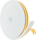 High Density Foam Weather Stripping Door Seal Strip Insulation Tape Roll for Insulating Door Frame, Window, Air Conditioner | Self Adhesive Sealing Weatherstrip (White, 1/2 in x 1/2 in x 30Ft)