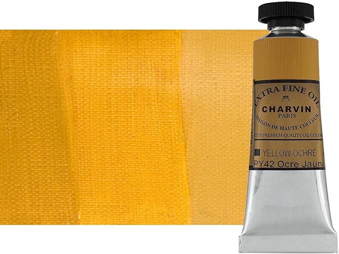 Charvin Extra Fine Oil Paint, Yellow Ochre 20 ml - Triple-Milled, Rich Texture, Poppy Oil-Based, Light-Fast, Handmade, Archival Quality