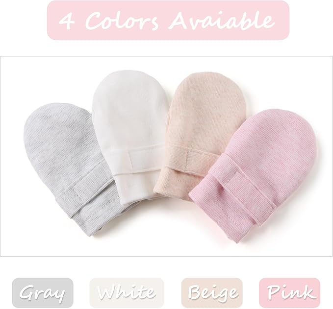 Newborn Baby Mittens Infant No Scratch Gloves Cotton Mitts for Baby Girls Boys