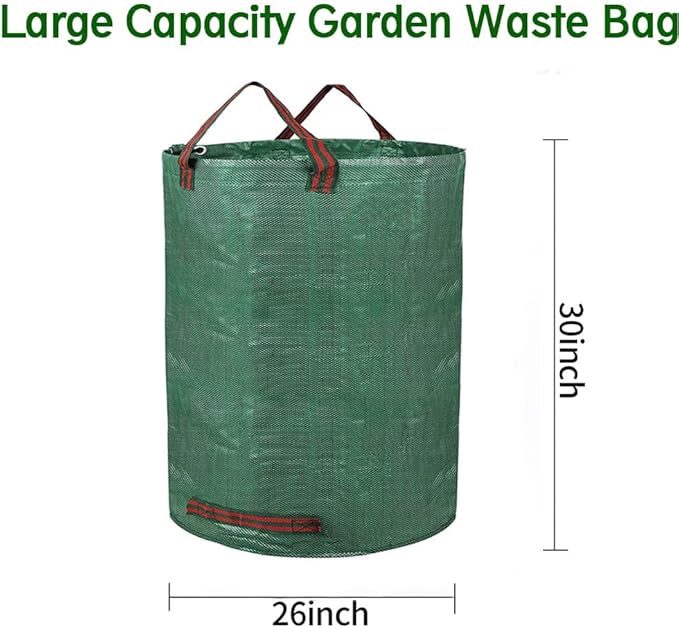3-Pack 72 Gallon Yard Lawn Reusable Leaf Bags - Heavy Duty Waste Bags Perfect for Leafs/Leaves, Yard Debris Storage and Garden Accessories