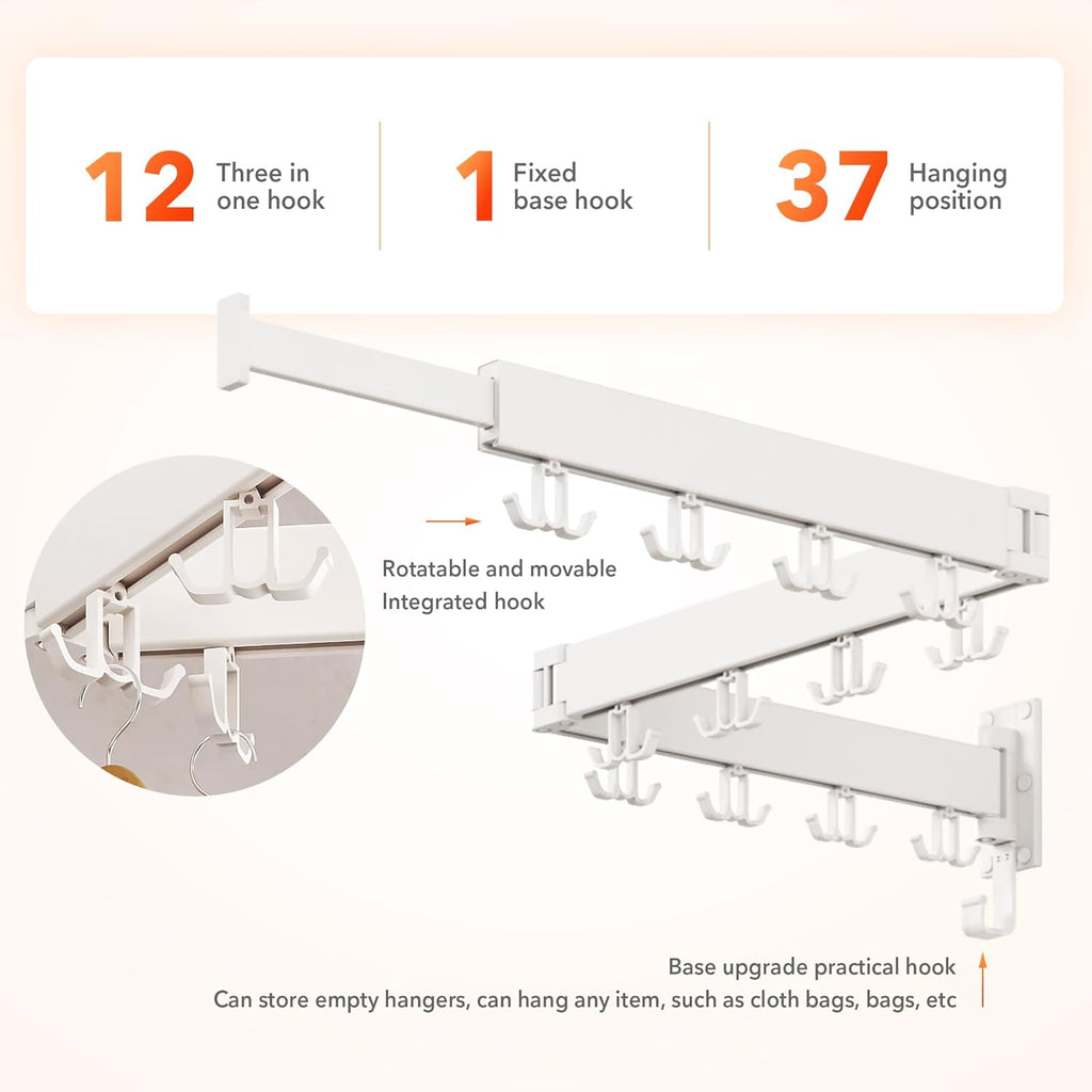 Clothes Drying Rack Wall Mounted,Drying Rack Clothing Wall Mount,Laundry Drying Rack,Collapsible Dying Racks for Laundry
