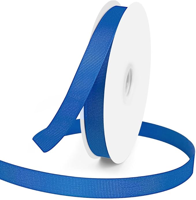 5/8" X 50 Yards Royal Blue Grosgrain Ribbon, Premium Grosgrain Ribbon for Sewing, Gift Wrapping, Bow Making, Wedding Decor, Wrapping and More (Royal Blue)