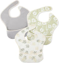 Mess Proof Baby Bib 3 Pack, Waterproof Led Weaning Baby Feeding Bibs with Food Catcher, Travel Feeding Bibs