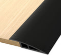 Vinyl Door Threshold Flooring Transition Strip Self Adhesive Carpet Edging Strip for Laminate Doorway Edge Threshold from 3/5" to 4/5" (Black, 6.6 Ft)