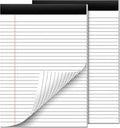 2 Pcs Legal Pads 8.5 x 11 Note Pads 8.5 x 11 Inch Notepad 60 Sheets Writing Pads Wide Ruled Lined Paper Pads White Paper Note Pads 8.5 x 11 with 30 Sheets Per Legal Pad for School, Office, Home