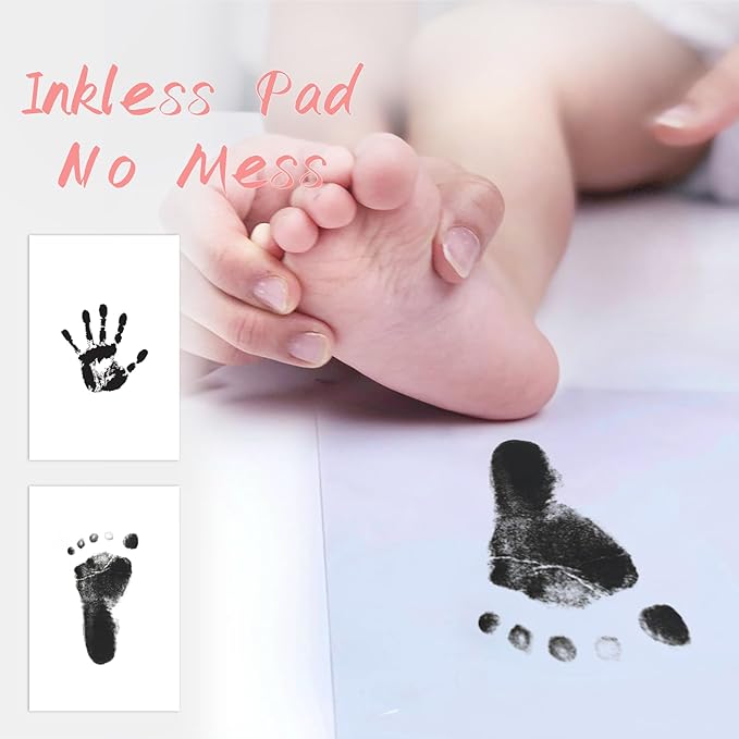 4-Pack Inkless Hand and Footprint Kit, Baby Footprint Kits, Clean Touch Baby Handprints and Footprints Kits,No Mess Ink Pad for Baby Hand and Footprints,Dog Paw Print Kit (Black)