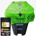 Trash Can Smell Eliminator Cover Odor Eliminating Bag with Optional Straps Lemon Scented Durable Chemical Free 32 Gallon 2 Pack