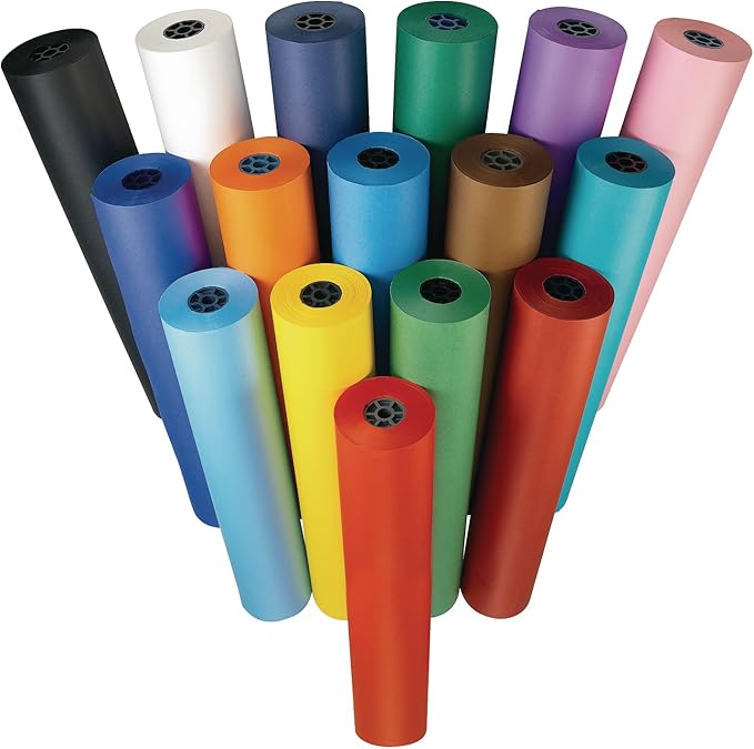 Colorations Dual Surface Paper Roll Classroom Supplies for Arts and Crafts White (36" x 1000') (Item # DSWH)