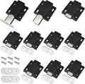 10 Pack Magnetic Push Latch Catch Push to Open Latch Pressure Touch Release Cabinet Catch for Doors Drawers Release Latch Kitchen Drawer Push Catch Pop Out Latch (Black)