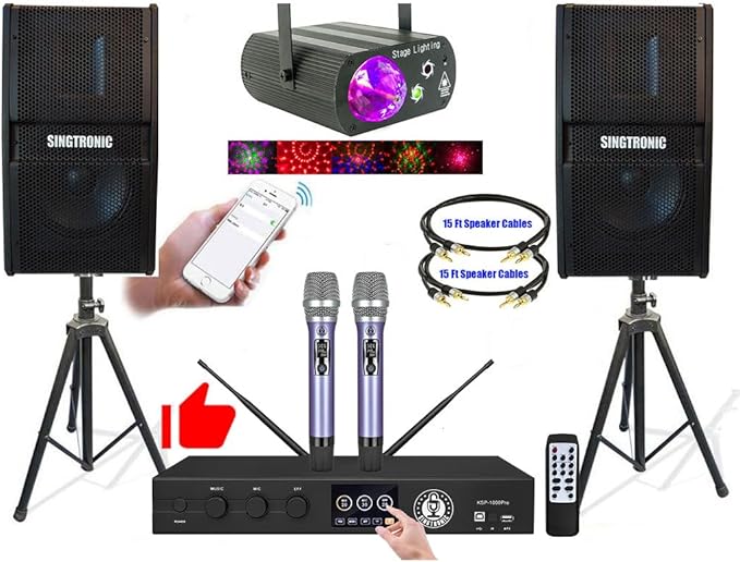 Complete Professional 3000W Digital Karaoke System W/HDMI, WiFi, Bluetooth, USB Recording Free Unlimited Songs