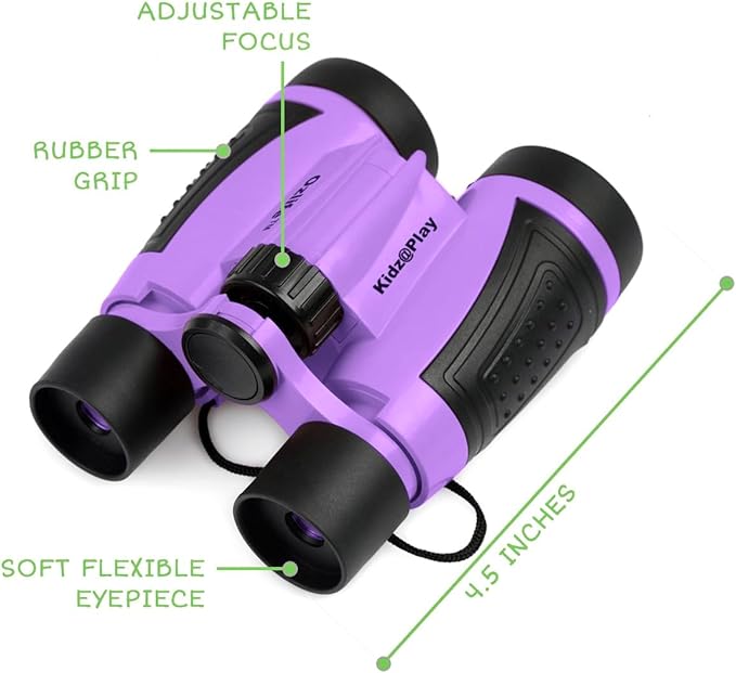 Adventure Kidz - Outdoor Exploration Kit, Children’s Toy Binoculars with Case, Flashlight, Compass, Fox Whistle, Magnifying Glass, Backpack. Great Kids Set for Camping, Hiking, STEM, Pretend Play.