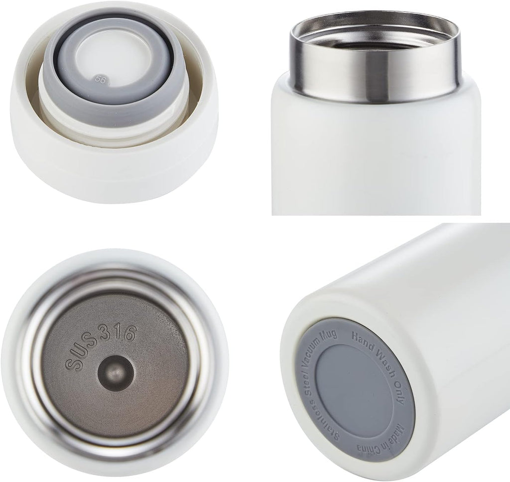 Mini Thermos Cute Water Bottle - 7 oz Tiny Insulated Vacuum 18/10 Stainless Steel Small Flask - Leak Proof & Spill Proof & Keeps Cold and Hot for Drink, Coffee, Tea - Rose Red