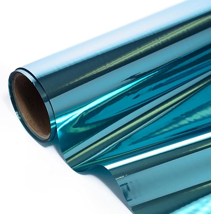 Anderson's Light Blue Shiny Metallic PVC Roll: 47" x 100' Flame-Resistant Event Decor for Weddings, Parties, Photo Booths, Gift Wrap, Table Covers, Backdrops, Crafts & Holiday Decorations