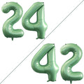 GOER Number 24 Balloons for 24th Birthday Party Decorations,42 Inch Jumbo Foil Helium 42 Balloons for 42nd Birthday Party Decoration (Sage Green)