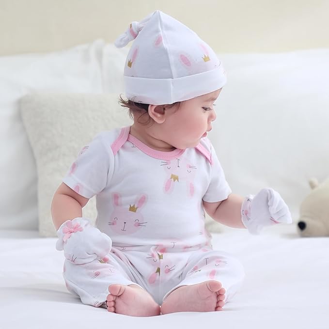 Baby Hats Mittens and Socks Set Cotton Newborn Hat Beanie Soft Infant Girls Boys Caps Gloves 0-6 month