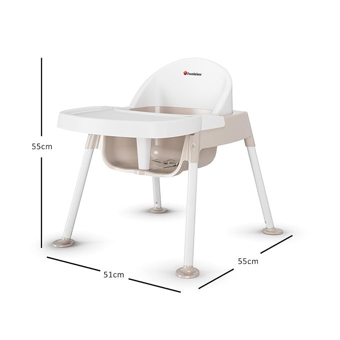 Foundations Secure Sitter Feeding Chairs Multipack, No-Tip Feet, 3-Point Adjustable Harness, Removable Tray, Easy to Clean, Stackable Feeding Chairs, 3 Pack (9 inch)
