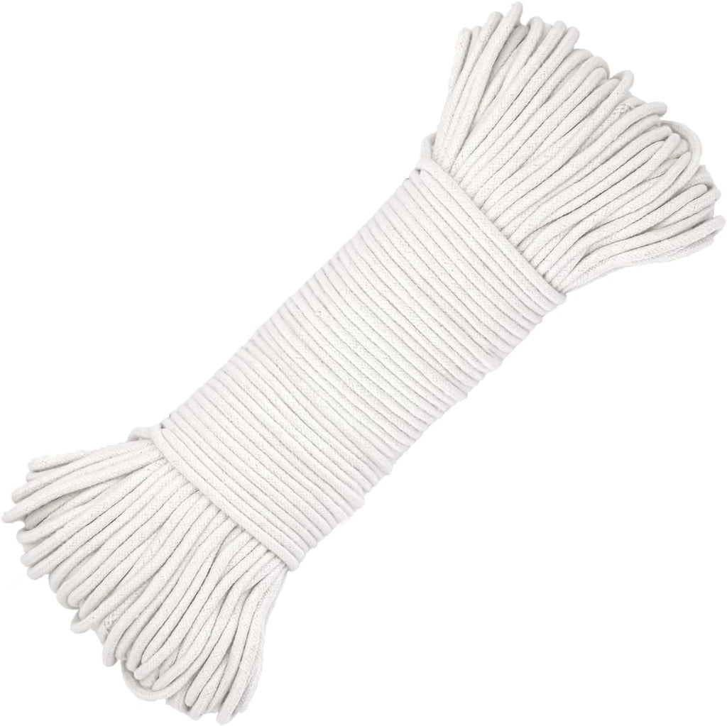 328 Feet Cotton Clothes line Rope-Premium Diameter 7/32 Inch Cotton Rope for Heavy Duty Outdoor Use- Perfect for Laundry Line Dryer, Camping Travel & Home Use DIY Rope