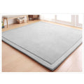 Loartee Coral Velvet Crawling Rug (6'8"x7'9", Gray) for Toddler Children Play Area Rug Yoga Mat Exercise Pad