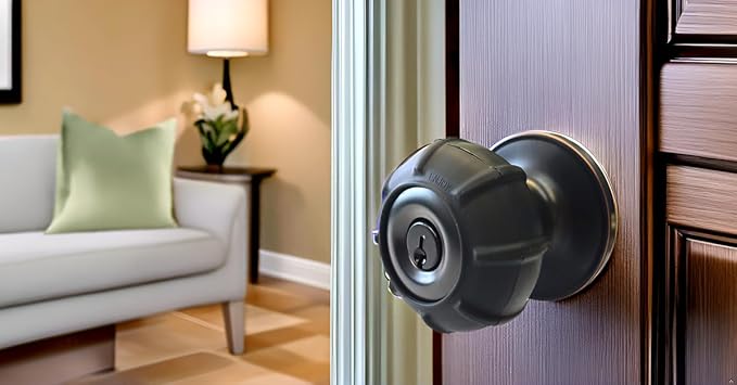 Enjoy Cover - Silicone Door knob Grips Maximum Grip Nonslip Arthritis & Senior Living Aids Grippy Easy Open Fits All Door Knob Universal Size Decorative 4 Pack (Black)