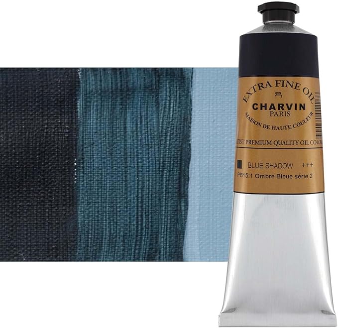Charvin Extra Fine Oil Paint, Blue Shadow 150 ml - Triple-Milled, Rich Texture, Poppy Oil-Based, Light-Fast, Handmade, Archival Quality