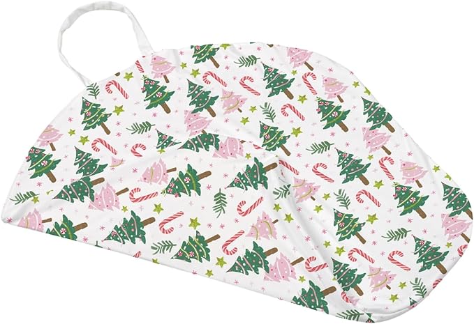 Cartoon Winter Christmas Tree Stars Leaves Pattern Baby Lounger Cover, Unisex Removable Infant Newborn Snug Fit Floorseat Sleeping Lounger Slipcover for Boys Girls Lounger Pillow, Cover Only-24*26