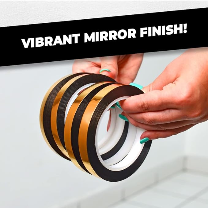 WOD Tape MPFT2 Black Metalized Polyester Mylar Film Tape, 1/4 inch x 72 yds, Vibrant Mirror Black, Decor, Graphic Arts, Car & Boat Trim