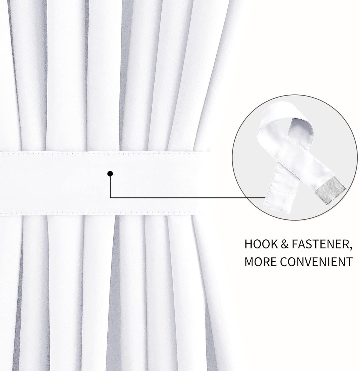 DWCN French Door Curtains – Rod Pocket Thermal Curtain for Doors with Glass Window, Kitchen and Patio Doors for Privacy, 36 X 80 Inches Long, 1 Curtain Panel with Tieback, Pure White