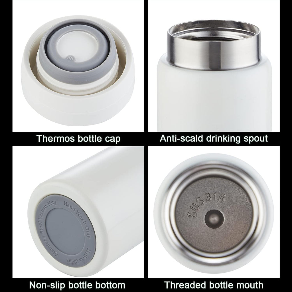 10oz Mini Water Bottle Stainless Steel Thermos Small Flask - Insulated Vacuum, Leak Proof, Keeps Drinks Hot/Cold - Ideal for Coffee, Tea, Water - Yellow