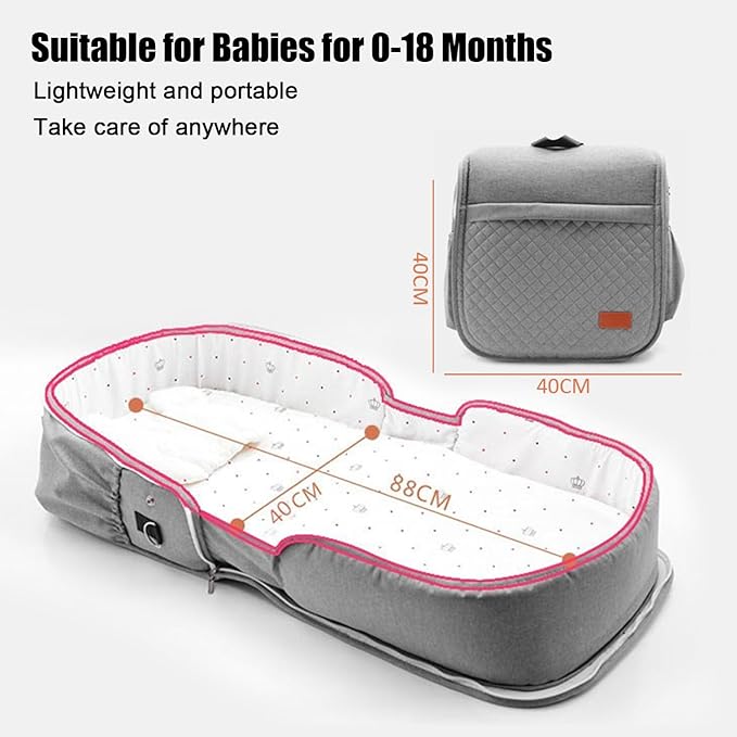Baby Lounger - Baby Lounger Pillow for Newborn, 0-18 Months, Foldable Infant Lounger Soft Breathable for Home and Travel