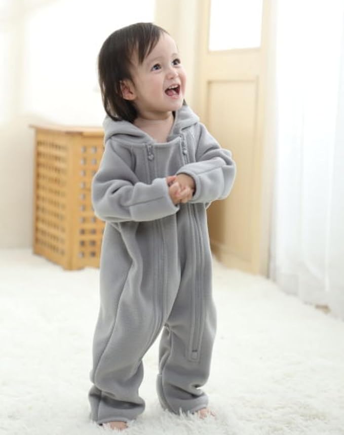 Newborn Baby Fleece Jumpsuit Girls Boys Winter Hooded Coverall Romper Cute Baby Snowsuit Clothes