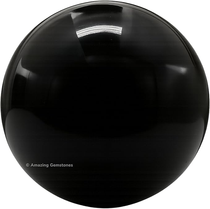 Amazing Gemstone Black Obsidian Crystal Ball with Stand - 2" Inches Crystal Sphere Meditation Balls for Witchcraft and Decorative Balls