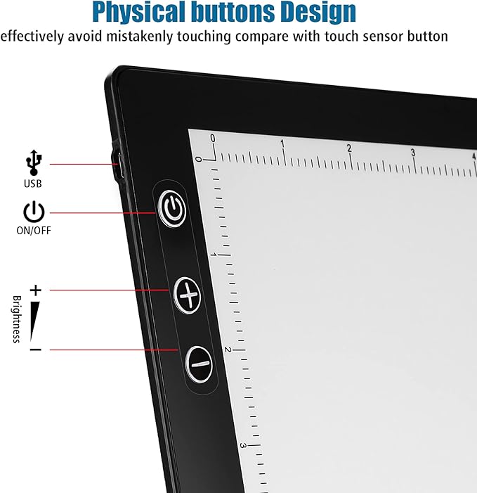A3 Magnetic Light Pad for Diamond Painting, Physical Buttons Control Ultra-Thin Light Box Artcraft Tracing Light Board for 5D Diamond Painting Tatoo Pad Animation,Sketching, Designing, Stencilling