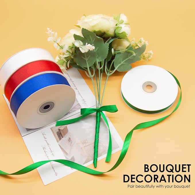 1-1/2" x 50 Yards Satin Ribbon - Light Blue Silk Ribbon with Spool - Ideal for Gift Wrapping, Floral Bouquets, Crafts, Wedding Party Decorations, Christmas and Sewing Projects