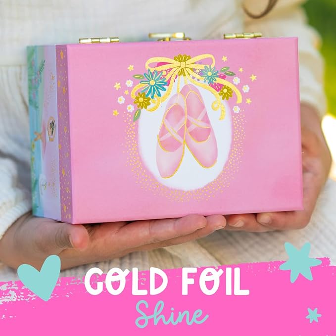 Musical Ballerina Jewelry Box for Girls - Kids Dancing Ballerina Music Box with Mirror, Ballet Gifts for Little Girls, Jewelry Boxes, Childrens Birthday Gift, Ages 3-10