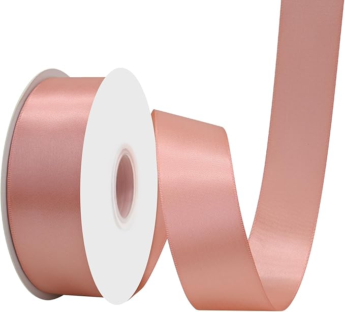 Dusty Rose Satin Ribbon 1-1/2" X 50 Yards Solid Color Double Faced Ribbons Perfect for Crafts Wedding Decor Bow Making Arts Sewing and More